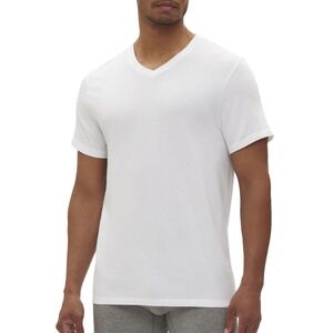 GAP‎ V-Neck T-Shirts Mens Medium White 3 Pack Soft Comfort Undershirt Cotton NWT